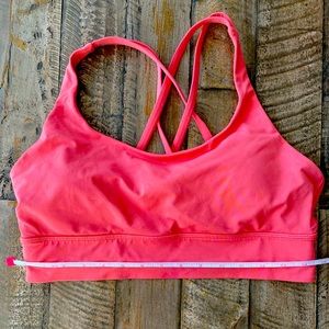Lululemon energy longline bra b-d cup size 12 raspberry cream